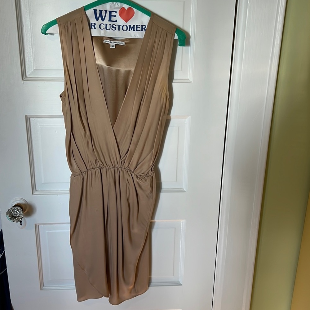 Amanda Uprichard Champagne Silk Dress